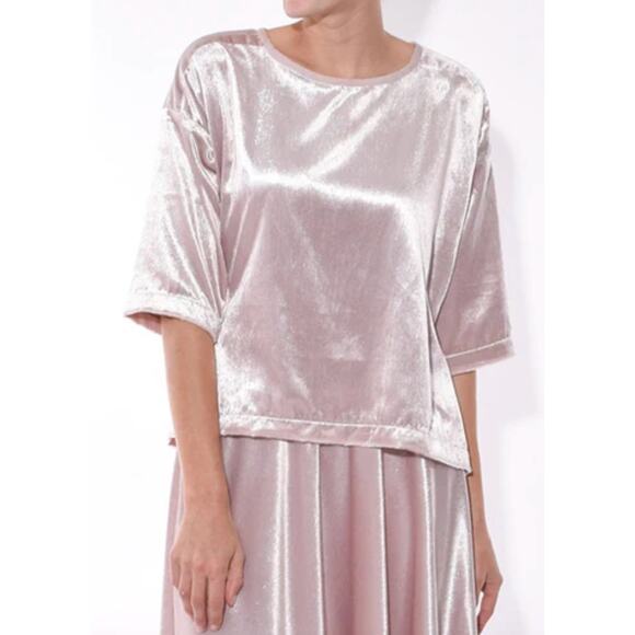 Xirena Bijoux Top in Pink Sparkle Velvet Size XS X-Small - Picture 7 of 8